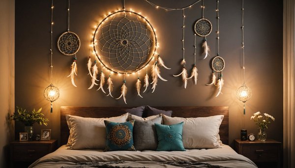 Attrape rêve géant : une touche boho pour votre tête de lit